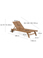 AFRES solid wood sun lounger with wheels design for outdoor garden or terrace