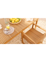 BRICCET fixed table 190x90 cm in solid acacia wood for outdoor or indoor