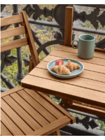 CANDY folding table to hang in solid acacia wood