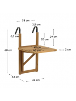 CANDY mesa plegable para colgar en madera maciza de acacia
