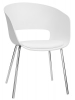 MAYA chair color choice in polypropylene cushion in color eco-leather and chromed steel structure for contract and home