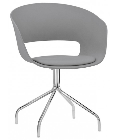 CLIM chair color choice in polypropylene cushion in color eco-leather and chromed steel structure for contract and home
