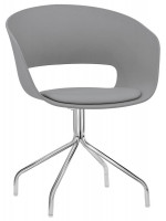CLIM chair color choice in polypropylene cushion in color eco-leather and chromed steel structure for contract and home
