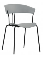 RANDA sedia con braccioli in polipropilene scelta colore e struttura in metallo nero interno o esterno impilabile