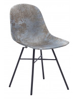 REBECCA sedia in polipropilene e gambe in metallo nero design vintage