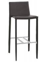 DAMI seat h 66 or 76 cm in eco-leather with backrest home kitchen stool and snack bar table