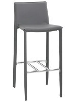 DAMI seat h 66 or 76 cm in eco-leather with backrest home kitchen stool and snack bar table
