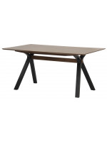 EZIO 160x90 cm table with solid wood base and veneered MDF top