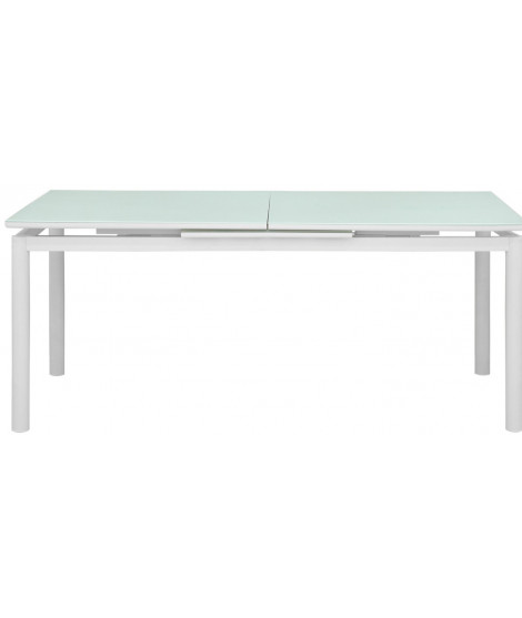ODEA Extendable table top in scratch resistant tempered glass and painted aluminum structure