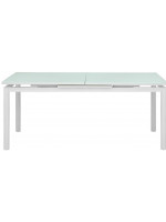 ODEA Extendable table top in scratch resistant tempered glass and painted aluminum structure