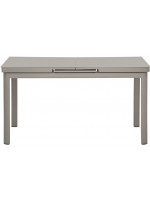 GINEVRA Table extensible 140x75 180 plateau en verre anti rayures structure en métal peint couleur au choix