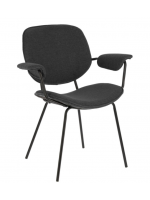 Conjunto de 2 sillas en tejido gris oscuro con reposabrazos