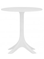 APEL Table de 70 cm de diamètre en polypropylène blanc pour une utilisation en extérieur à la maison ou au bar à glaces