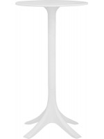 LIPARI 110 cm high table in white polypropylene for outdoor use at home or ice cream bar