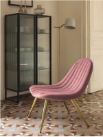 DOROTY poltrona in velluto rosa e gambe in metallo dorato design casa