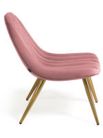 DOROTY poltrona in velluto rosa e gambe in metallo dorato design casa