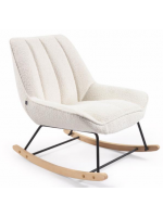 SALLY chaise berçante en peau de mouton blanche design maison