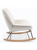 SALLY chaise berçante en peau de mouton blanche design maison