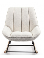 SALLY rocking chair in white shearling fabric home design