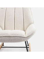 SALLY chaise berçante en peau de mouton blanche design maison