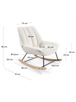 SALLY chaise berçante en peau de mouton blanche design maison