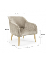 ARBAT in chenille color choice with natural wood feet armchair