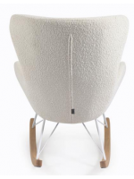 ENZA Fauteuil à bascule en tissu Shearling blanc