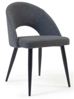 OTRANTO in Stoff nach Wahl der Farbe und Beine in schwarzem Metall Design Home Contract Chair