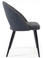 OTRANTO in Stoff nach Wahl der Farbe und Beine in schwarzem Metall Design Home Contract Chair