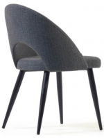 OTRANTO in Stoff nach Wahl der Farbe und Beine in schwarzem Metall Design Home Contract Chair