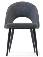 OTRANTO in Stoff nach Wahl der Farbe und Beine in schwarzem Metall Design Home Contract Chair