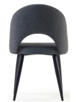 OTRANTO in Stoff nach Wahl der Farbe und Beine in schwarzem Metall Design Home Contract Chair