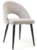 OTRANTO en tela, elección de color y patas en silla de contrato para el hogar de diseño de metal negro