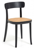 BENFIT chair in black beech wood and rattan