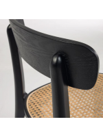 BENFIT chair in black beech wood and rattan