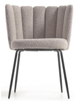ANDALUSIA color choice in shearling fabric and black metal legs design chair