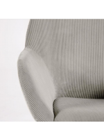BING Chaise en velours moutarde ou gris clair avec accoudoirs Fauteuil de maison design avec structure en métal noir