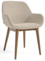 CLEM scelta colore in tessuto sedia con braccioli gambe in frassino scuro design casa poltroncina