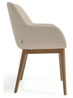 CLEM scelta colore in tessuto sedia con braccioli gambe in frassino scuro design casa poltroncina