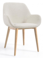 ARCA in tessuto shearling e gambe in frassino naturale sedia con braccioli design casa poltroncina