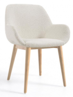 ARCA scelta colore in tessuto shearling e gambe in frassino naturale sedia con braccioli design casa poltroncina