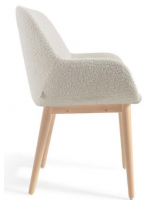 ARCA in tessuto shearling e gambe in frassino naturale sedia con braccioli design casa poltroncina