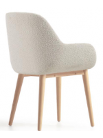 ARCA color choice in shearling fabric and natural ash legs chair with armrests design home armchair