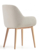 ARCA en tejido borrego y patas de fresno natural silla con reposabrazos sillón de hogar de diseño