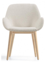 ARCA in tessuto shearling e gambe in frassino naturale sedia con braccioli design casa poltroncina