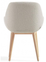 ARCA en tejido borrego y patas de fresno natural silla con reposabrazos sillón de hogar de diseño