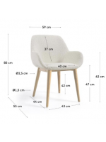 ARCA in tessuto shearling e gambe in frassino naturale sedia con braccioli design casa poltroncina