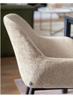 DESA Chaise en chenille avec accoudoirs structure en métal noir fauteuil de maison design