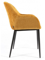 DESA color choice in chenille chair with armrests structure in black metal design home armchair