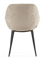 DESA in ciniglia beige sedia con braccioli struttura in metallo nero design casa poltroncina